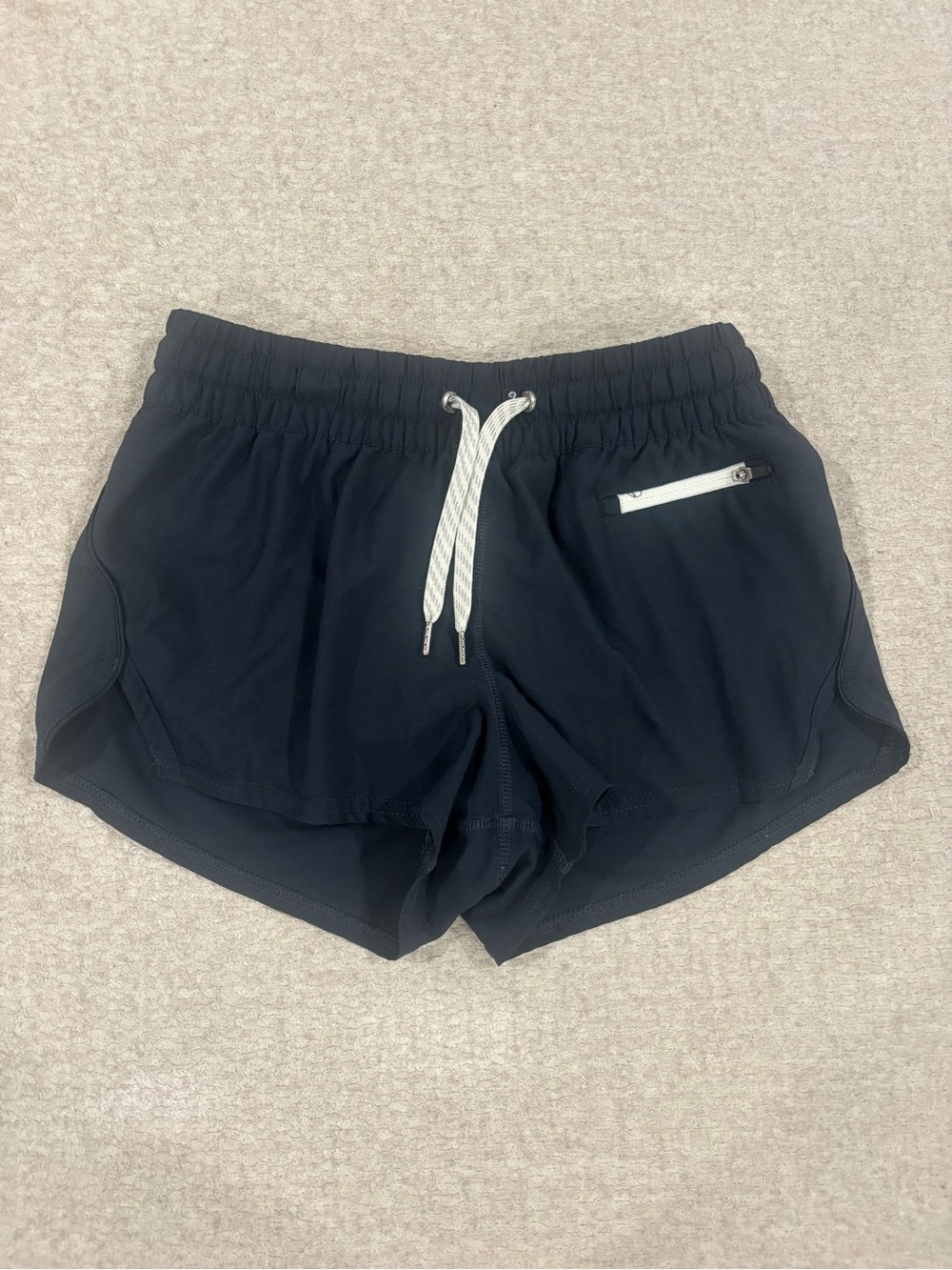 Vuori Navy Athletic Shorts with White Drawstring